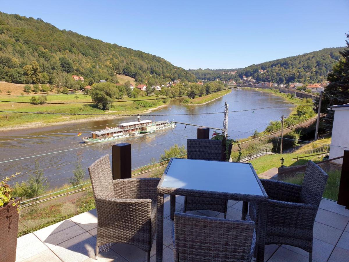 Saechsische-Schweiz-Ferienhaus-Wohnung-2-Mit-Hervorragendem-Panoramablick-Ueber-Das-Elbtal Konigstein an der Elbe Exterior photo
